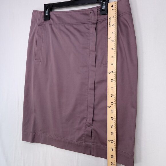 Hugo Boss Wrap Pencil Skirt Womens 6 Purple Pockets Professional Career - Picture 9 of 13